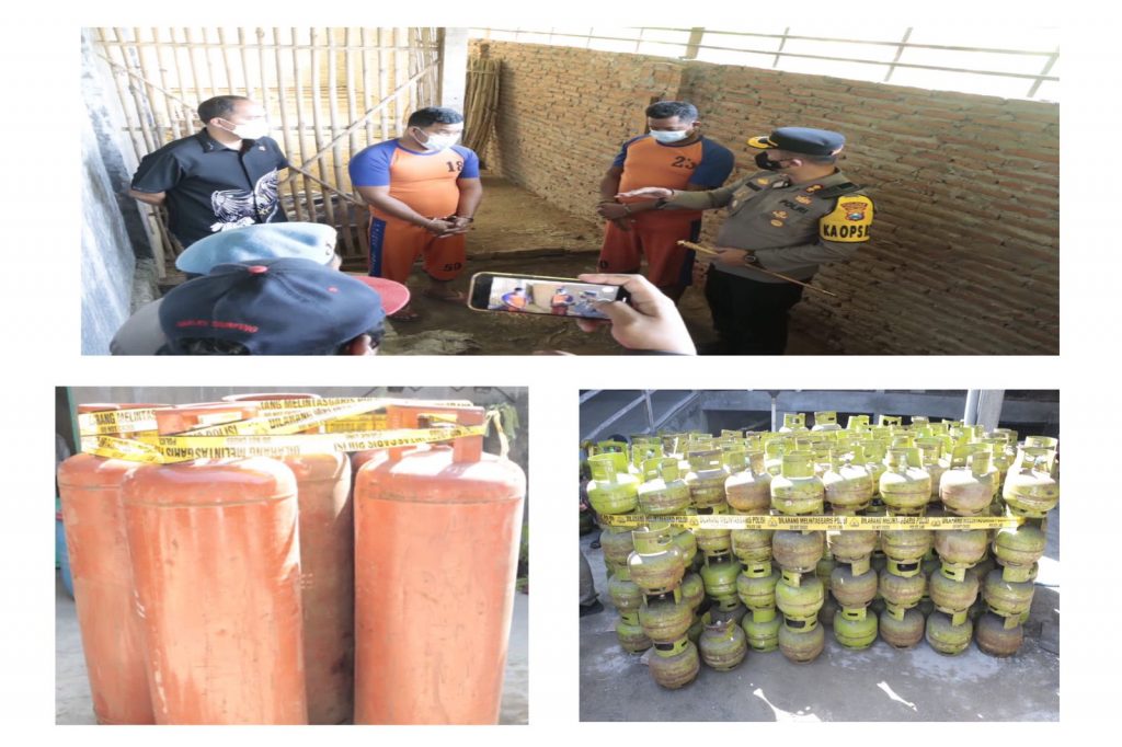 Gerebek Gudang LPG Oplosan, Polres Jombang Amankan Tersangka dan Ratusan Tabung LPG 3 Kg