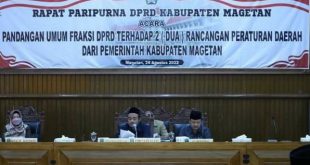 DPRD Magetan Gelar Rapat Paripurna Dengan Acara Pandangan Umum fraksi DPRD Terhadap 2 (Dua) Raperda dari Pemkab Magetan