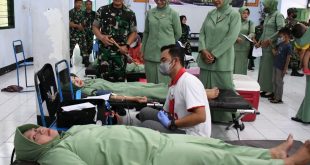 Kodim Ponorogo Gelar Donor Darah Peringati Hari Juang TNI AD ke 77 dan HUT ke 74 Kodam V/ Brawijaya