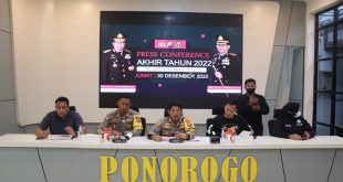 Polres Ponorogo Gelar Press Release Akhir Tahun, Paparkan Situasi Kamtibmas Dan Capaian Kinerja