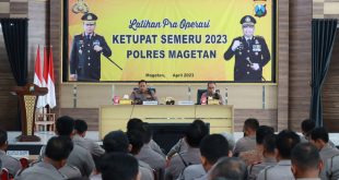 Ratusan Personil Polres Magetan Gelar Latihan Praops Ketupat Semeru 2023