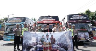 Polres Ponorogo Bersama Forpimda Berangkatkan 5 Bus Balik Mudik Gratis