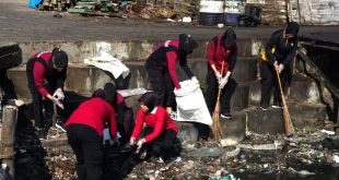 Peduli Lindungan, Polwan Polres Gresik Bersihkan Sampah di Pantai Pekelingan