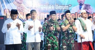 Dandim Ponorogo Dampingi Danrem 081/Dsj Hadiri Acara Pengajian Umum Ngrambang Bershalawat