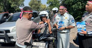 Satlantas Polres Gresik dan Jasa Raharja Ajak Maknai Kemerdekaan Dengan Jaga Keselamatan Berlalu Lintas