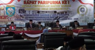 Ir.H.Marjito Bachri pimpin Rapat Paripurna ke 1 Pengucapan Sumpah/Janji Anggota DPRD KAB.OKU Masa Jabatan 2024-2029