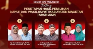 KPU Magetan Resmi Umumkan Hasil Pilkada Magetan 2024