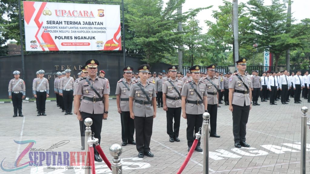 Kapolres Nganjuk Pimpin Sertijab Kabag Ops, Kasat Lantas, dan Kapolsek Jajaran