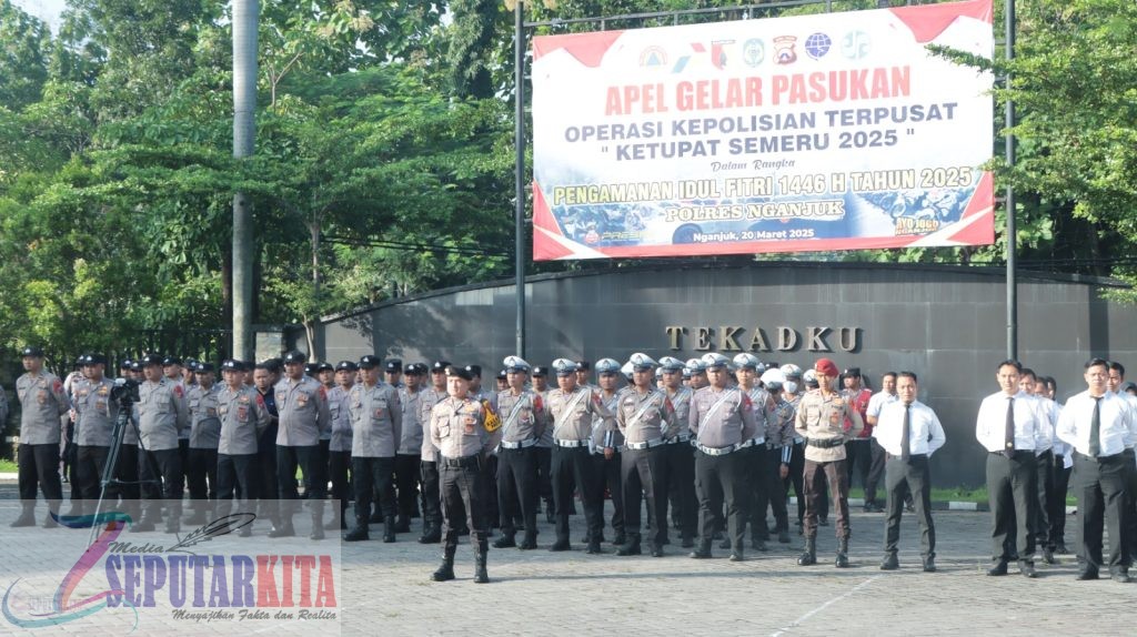 Apel Gelar Pasukan Operasi Ketupat Semeru 2025, Polres Nganjuk Siap Amankan Arus Mudik dan Balik