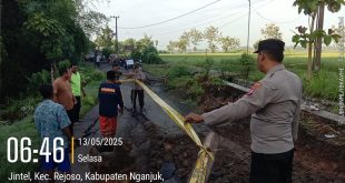Akses Jalan Ambles di Perbatasan Kedungpadang-Jintel, Polisi Pasang Rambu Peringatan dan Koordinasi Penanganan