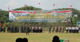 Upacara Pembukaan TMMD Ke-124 TA 2025 di Lengkong, Kapolres Nganjuk Siap Berikan Dukungan