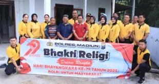 Polres Madiun Rayakan Hari Bhayangkara ke-79 dengan Aksi Nyata di Tempat Ibadah