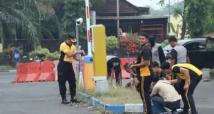 Sambut Hari Bhayangkara ke-79, Polres Nganjuk Gelar Kerja Bakti Serentak