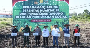 Dorong Ketahanan Pangan, Polres Madiun Kota Ajak Lintas Sektor Tanam Jagung di Lahan Perhutanan Sosial