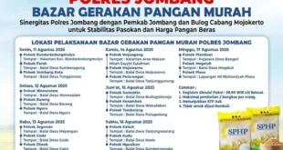 Warga Antusias Belanja di Bazar Gerakan Pangan Murah, yang Digelar Polres Jombang Bersama Pemkab Jombang dan Bulog Cabang Mojokerto