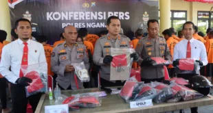 Sebulan, Polres Nganjuk Bongkar 35 Kasus Kriminal & Narkoba
