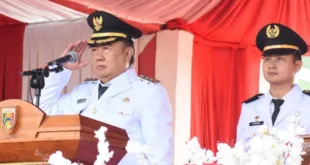 Bupati Tanggamus Drs Moh Saleh Asnawi Pimpin Upacara HUT RI Ke 80