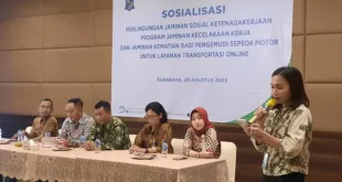Driver Online Surabaya Dapat Perlindungan JKK dan JKM, BPJS Ketenagakerjaan Gelar Sosialisasi
