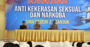 Polres Nganjuk Sosialisasikan Penanggulangan Kekerasan Seksual dan Narkoba di SMA Negeri 2 Nganjuk