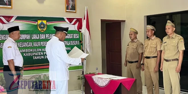 Tiga Perangkat Desa Ambokulon Resmi Dilantik, Kepala Desa Tekankan Pentingnya Integritas dan Tanggung Jawab