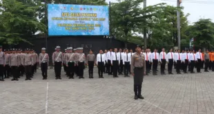 Final Check Pengamanan Nataru, Apel Gelar Pasukan Ops Lilin Semeru 2025 Digelar di Polres Nganjuk