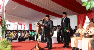 Bupati Warsubi Pimpin Upacara HAB ke-80 : “Menebar Pesan Kerukunan dan Kedaulatan Digital dari Stadion Merdeka Jombang